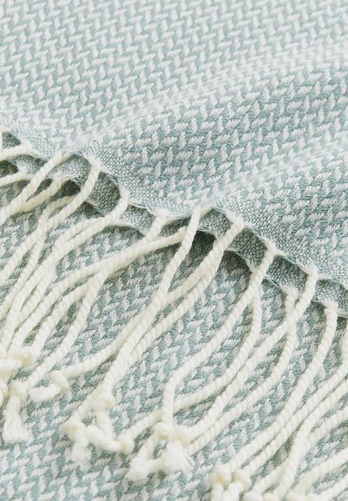 H&M - Jacquard-weave blanket - grey & white
