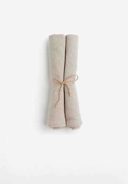 H&M - 2 pack linen-blend napkins - light mole