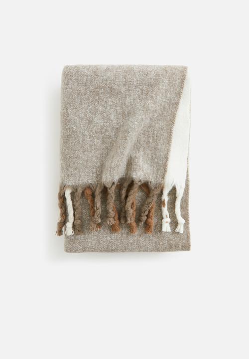 H&M - Patterned wool-blend blanket - mole striped