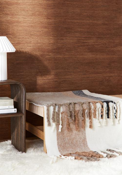 H&M - Patterned wool-blend blanket - mole striped