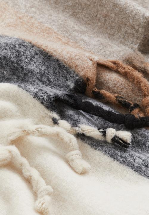 H&M - Patterned wool-blend blanket - mole striped