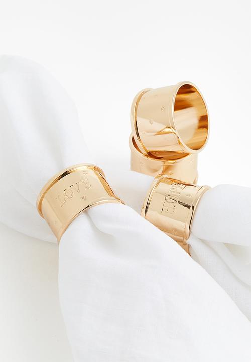 H&M - 4 pack metal napkin rings - gold-coloured