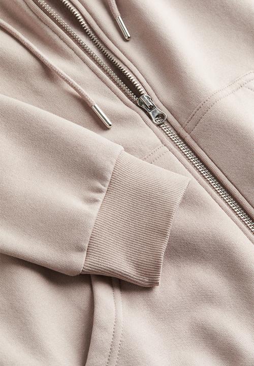 H&M - Zip-through hoodie - light greige