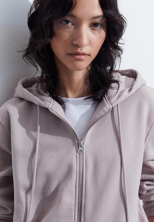 H&M - Zip-through hoodie - light greige