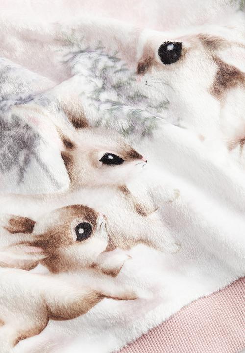 H&M - Fleece sweatshirt - light pink bunnies