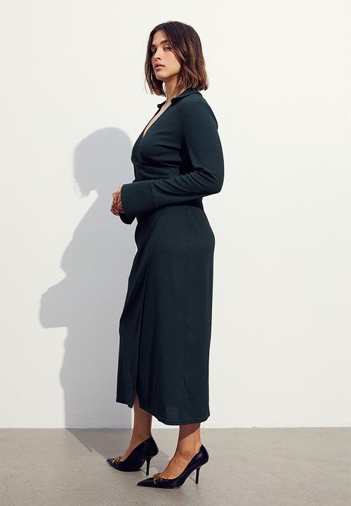 H&M - Wrap jersey dress - dark green