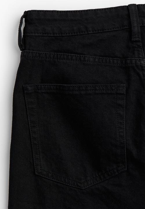 H&M - Wide high cropped jeans - black