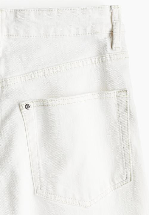 H&M - Wide high cropped jeans - white
