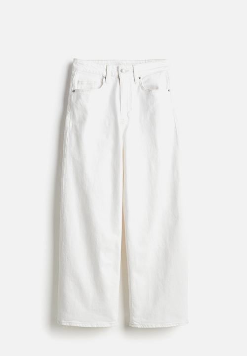 H&M - Wide high cropped jeans - white
