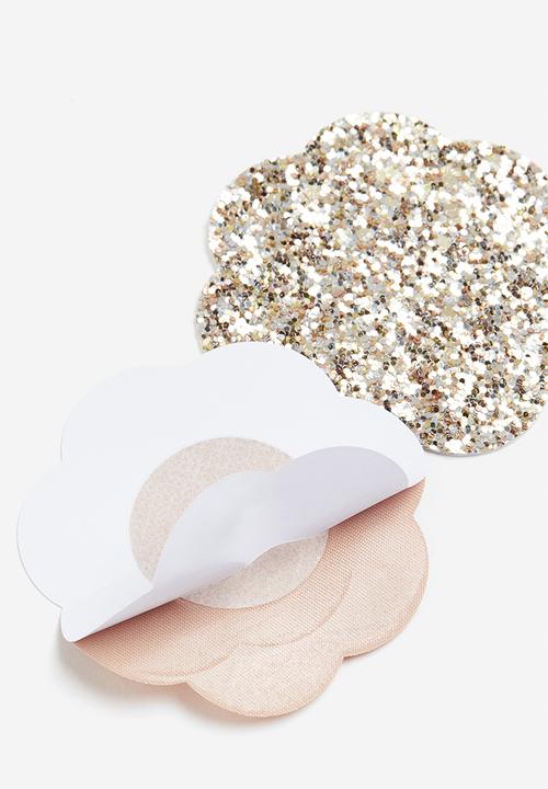 H&M - 5 Pairs nipple covers - beige & glittery