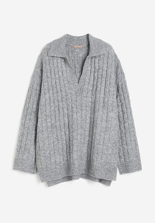 H&M - Cable-knit jumper - grey marl