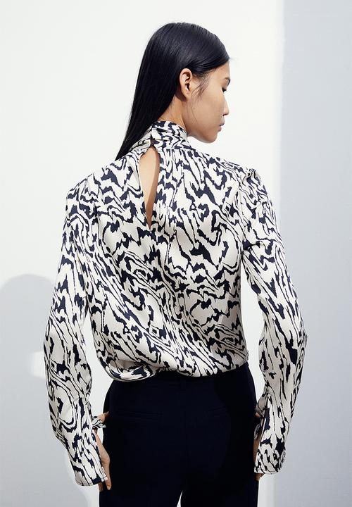 H&M - Draped blouse - cream/patterned