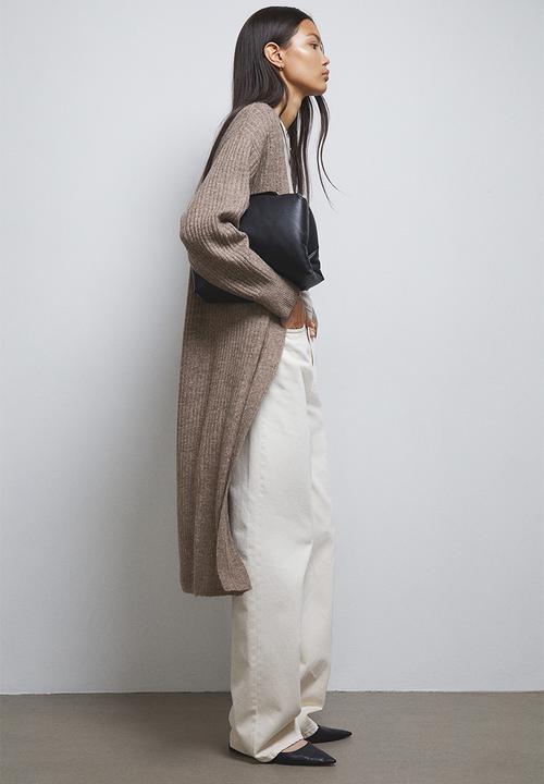 H&M - Long cardigan - dark beige marl