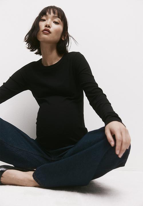 H&M - Mama ribbed jersey top - black