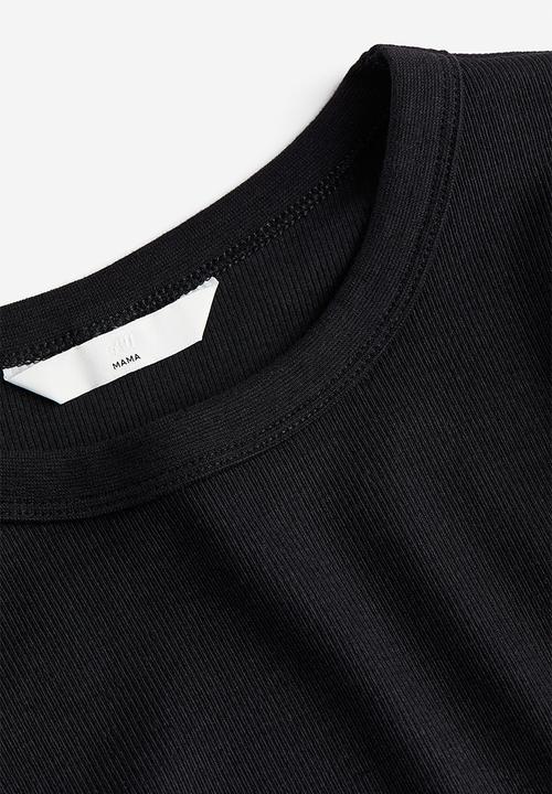 H&M - Mama ribbed jersey top - black