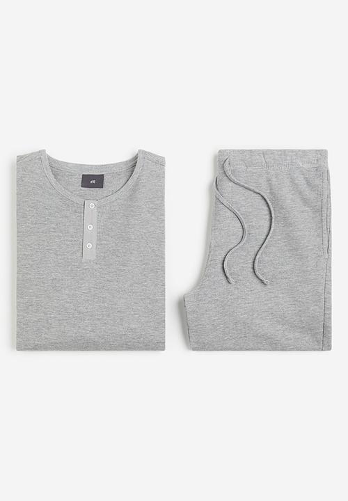 H&M - Regular fit waffled pyjamas - grey marl
