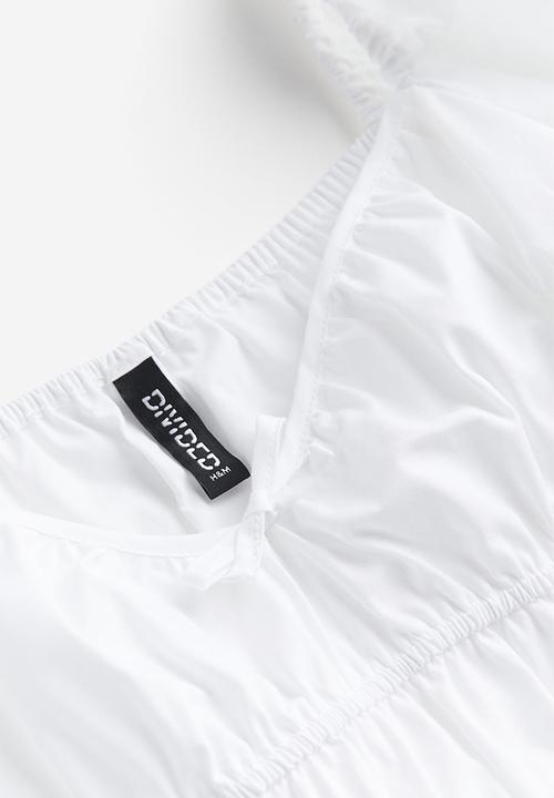 H&M - Gathered cotton blouse - white