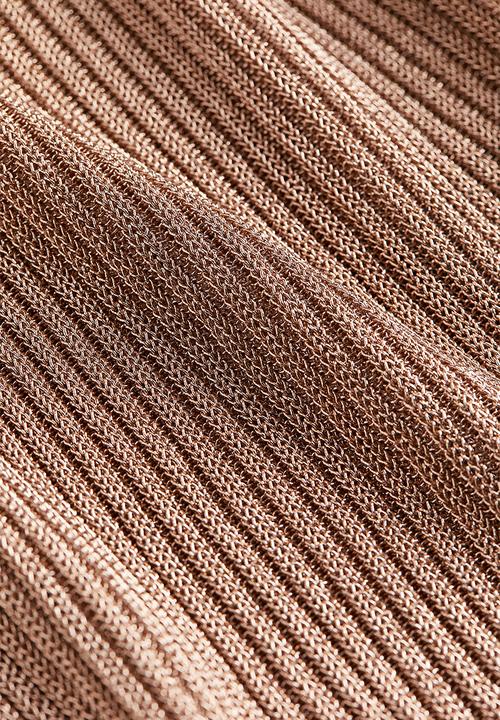H&M - Metallic rib-knit top - bronze