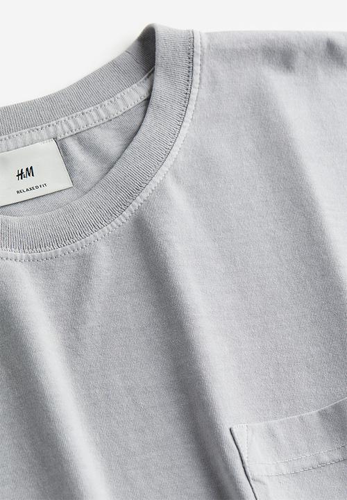 H&M - Loose fit washed-look t-shirt - light grey