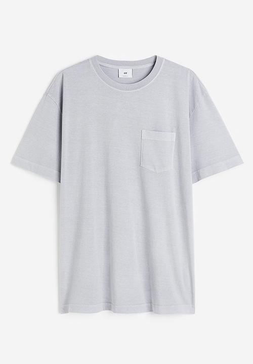 H&M - Loose fit washed-look t-shirt - light grey