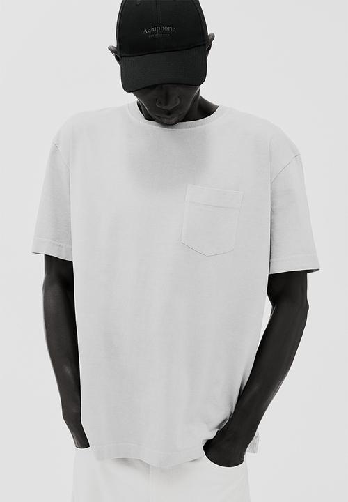 H&M - Loose fit washed-look t-shirt - light grey