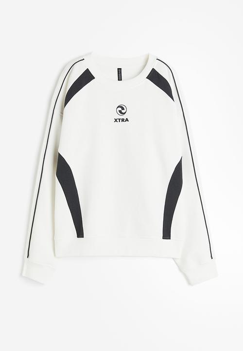H&M - Motif-detail sweatshirt - white & xtra