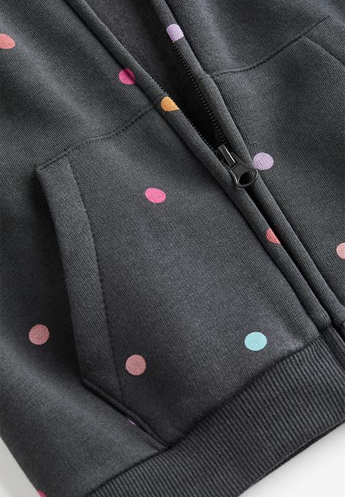 H&M - Zip-through hoodie - dark grey spotted 