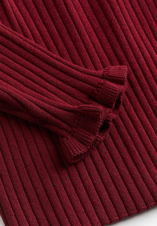 H&M - Rib-knit jumper - dark red