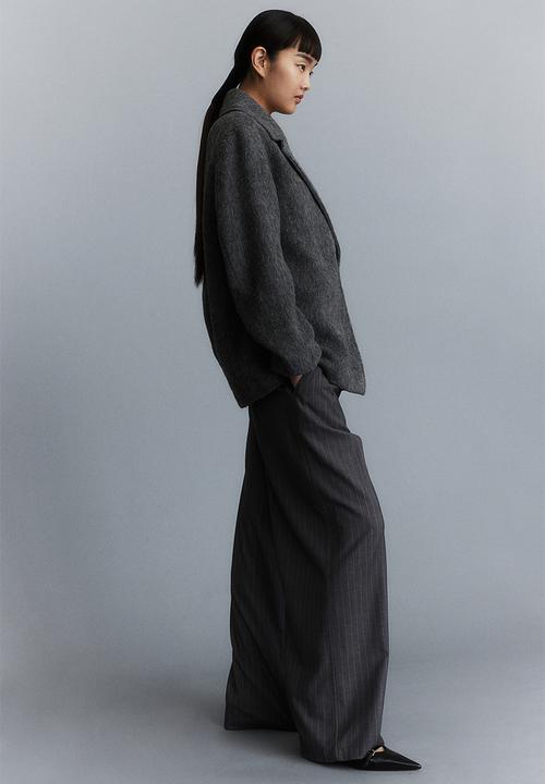 H&M - Wool-blend double-breasted jacket - dark grey