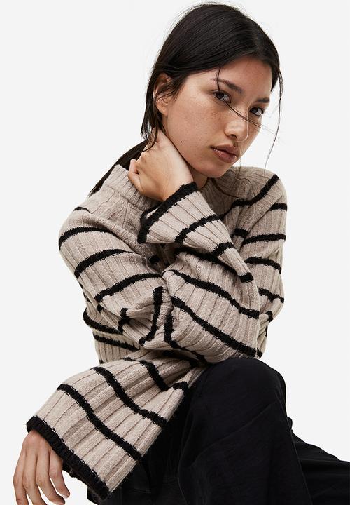 H&M - Rib-knit jumper - mole & striped