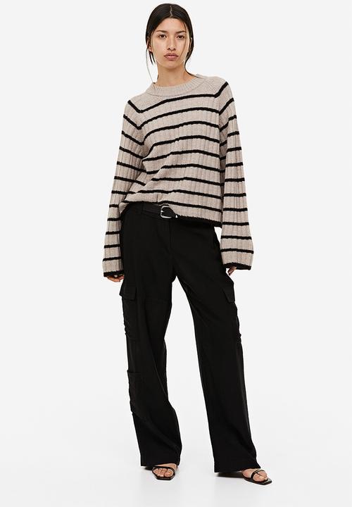 H&M - Rib-knit jumper - mole & striped