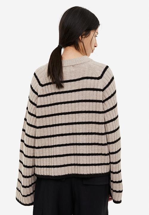 H&M - Rib-knit jumper - mole & striped