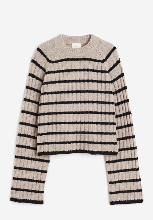 H&M - Rib-knit jumper - mole & striped
