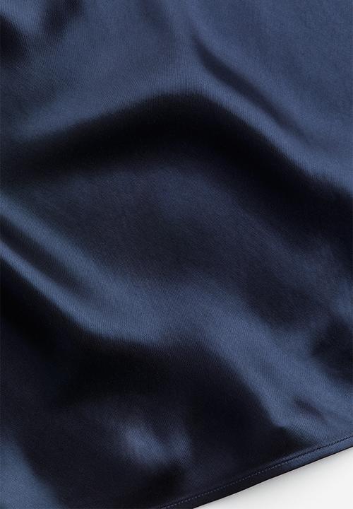 H&M - Satin maxi skirt - dark blue