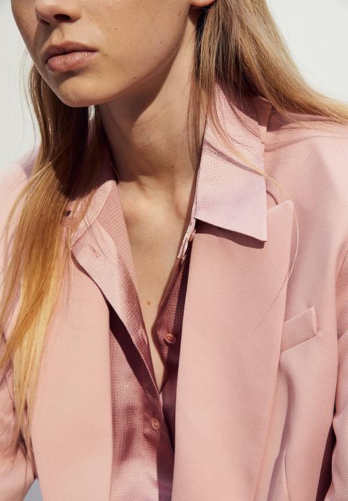 H&M - Double-breasted blazer - light pink