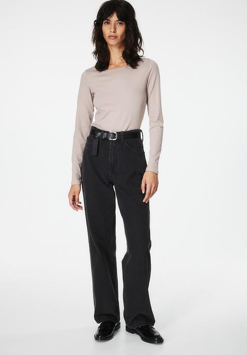 H&M - Long-sleeved jersey top - greige