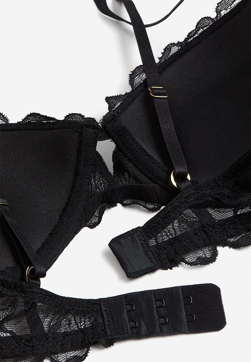 H&M - Lace push-up bra - black