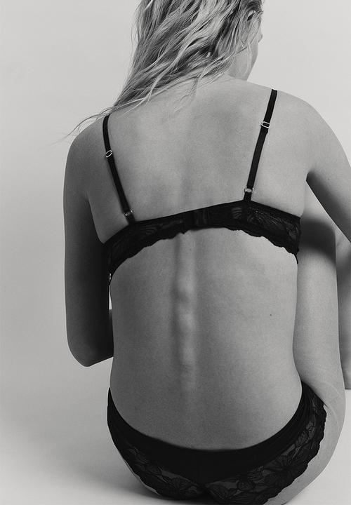 H&M - Lace push-up bra - black