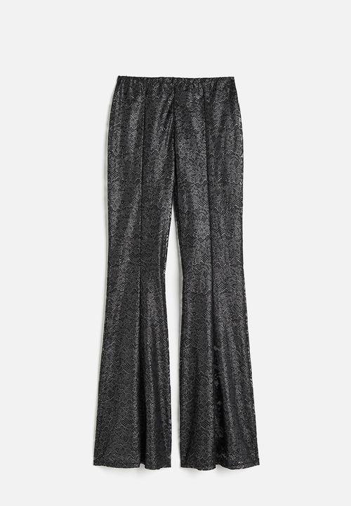H&M - Lace flared trousers - black
