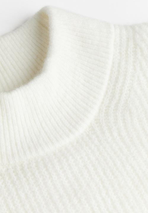 H&M - Knitted turtleneck dress - white