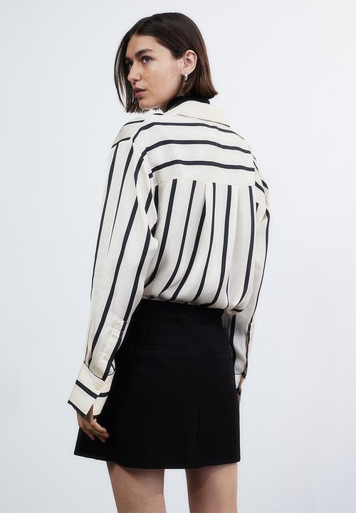 H&M - Satin shirt - cream & striped