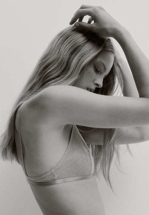 H&M - Soft bra - beige & glittery