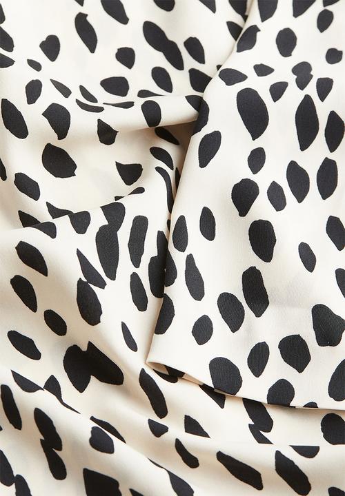 H&M - Draped dress - cream/spotted