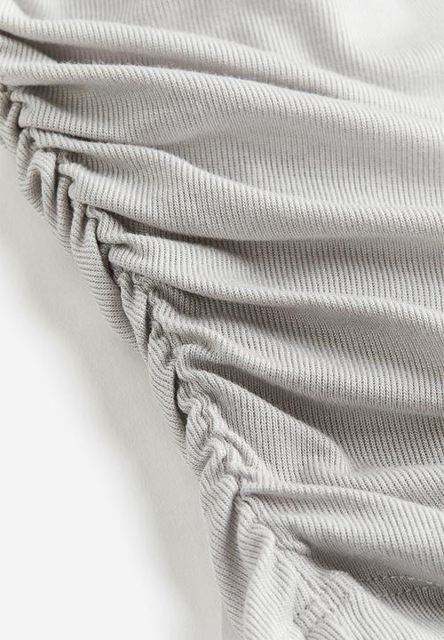 H&M - Gathered jersey top - light grey