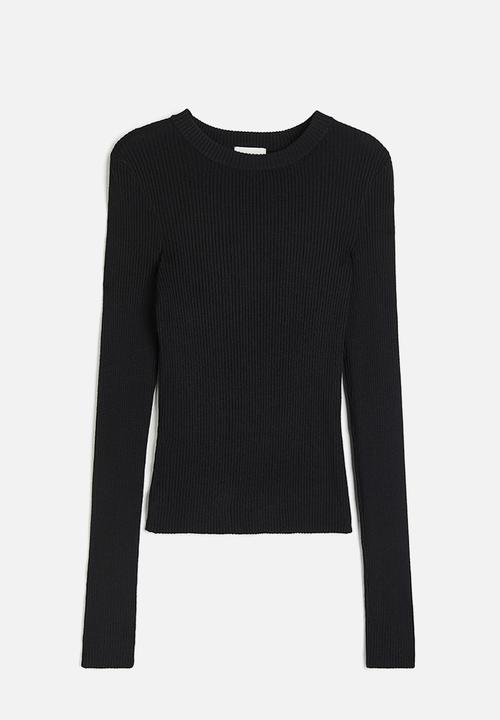 H&M - Rib-knit top - black