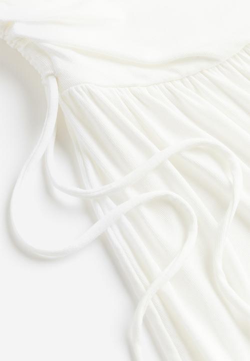 H&M - Drawstring-detail jersey skirt - cream