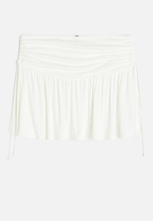 H&M - Drawstring-detail jersey skirt - cream
