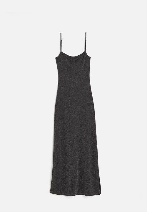 H&M - Shimmering bodycon dress - dark grey & glittery
