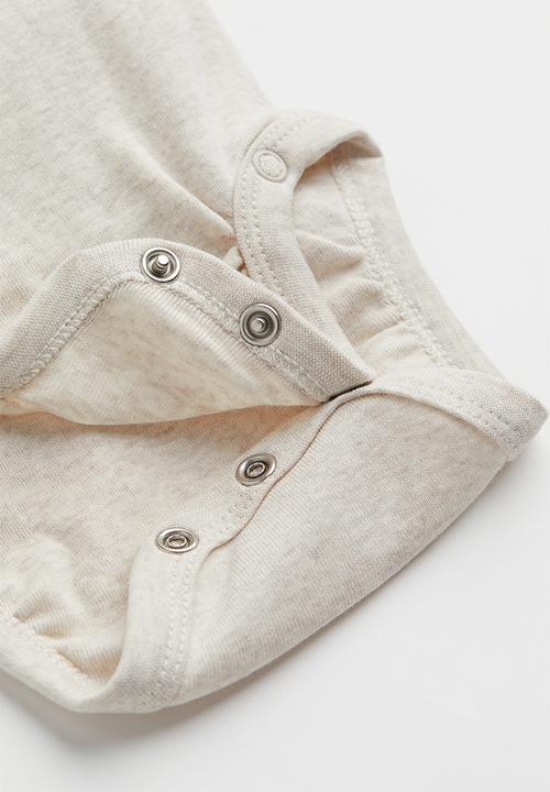 H&M - 5-pack wrapover bodysuits - beige,white