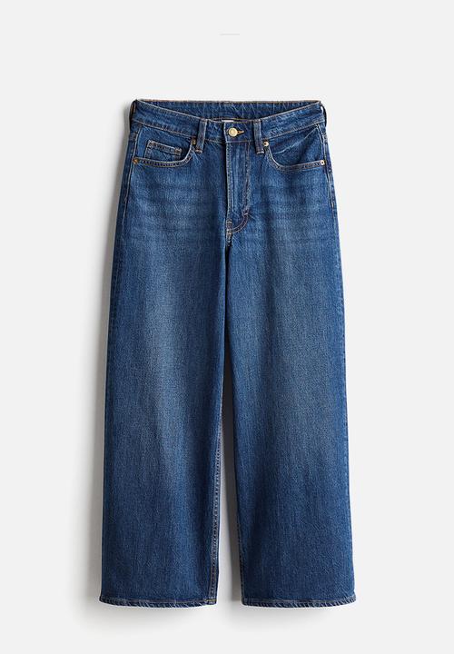 H&M - Wide high cropped jeans - denim blue